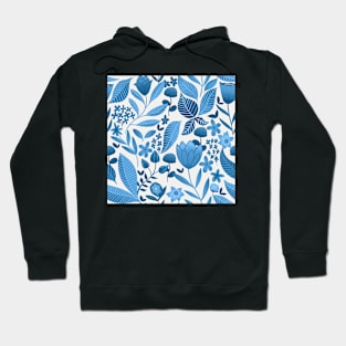 Springtime in the garden blue repeat pattern Hoodie